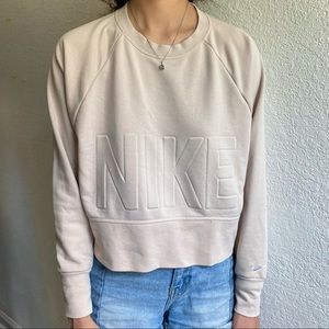 Tan / Nude Versa NIKE dri-FIT cropped pullover sweatshirt